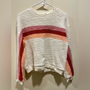 Faherty Women's Sweater with Red and Pink Stripes